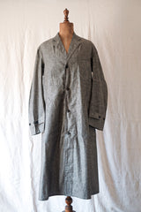 [~ 40's] ผ้าลินินวินเทจฝรั่งเศสแชมเบรย์ Atelier เสื้อโค้ท "Au Molinel" "Dead Stock"