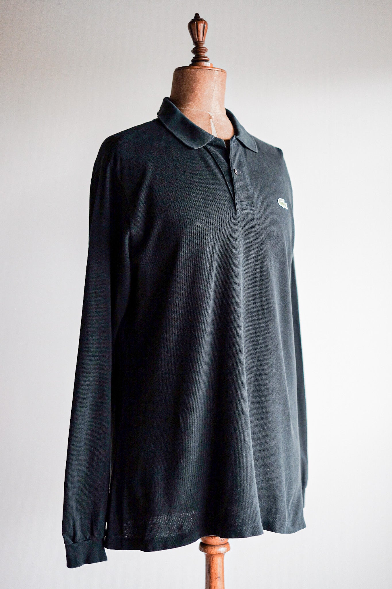 【~80's】CHEMISE LACOSTE L/S Polo Shirt Size.5 "Black"