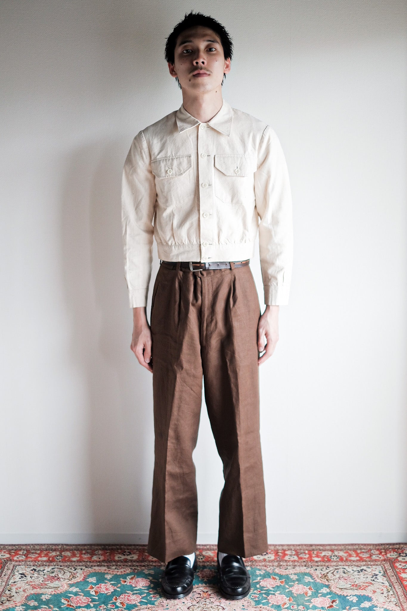 ［~30's］French Vintage Natural Cotton Summer Jacket "Dead Stock"