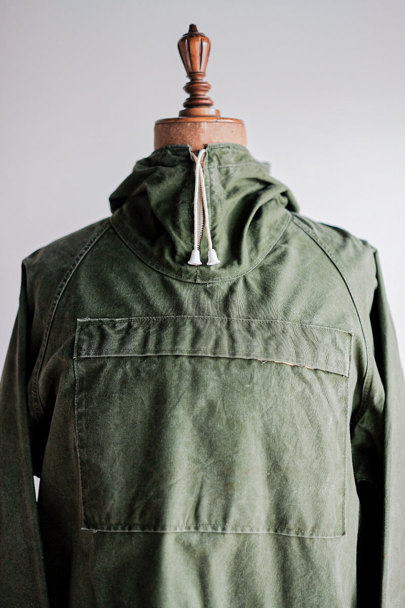 [~ 60's] ผ้าฝ้ายสีเขียววินเทจอังกฤษ smock "Blacks of Greenock"