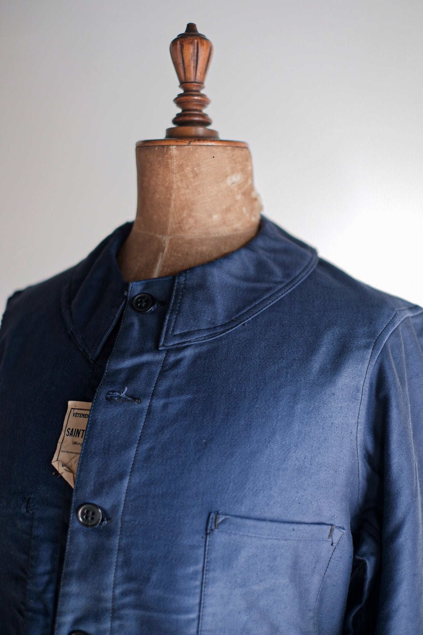 ［~30's］French Vintage Blue Moleskin Work Jacket "Dead Stock"
