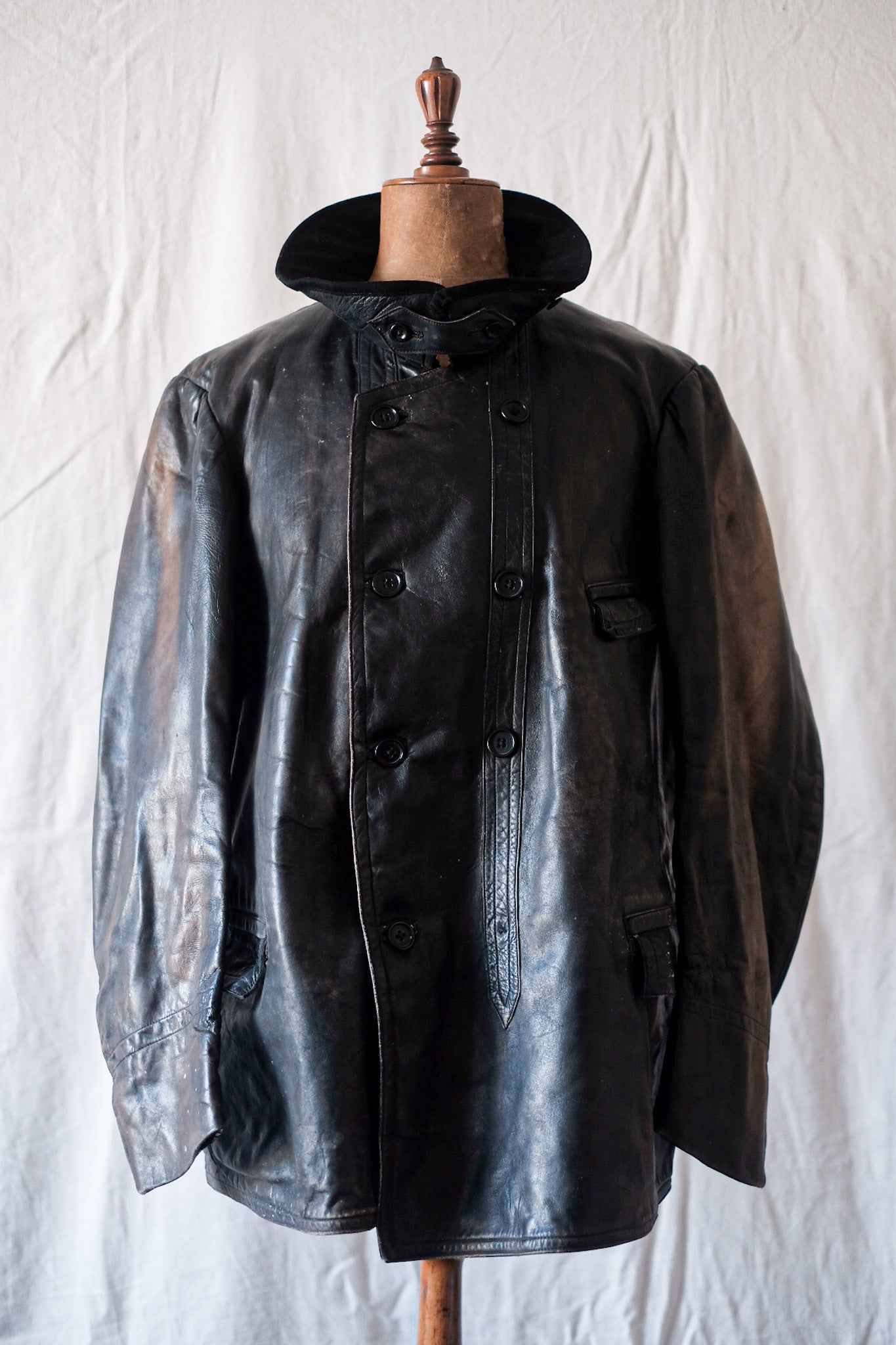 20's】French Vintage Le Corbusier Leather Work Jacket 