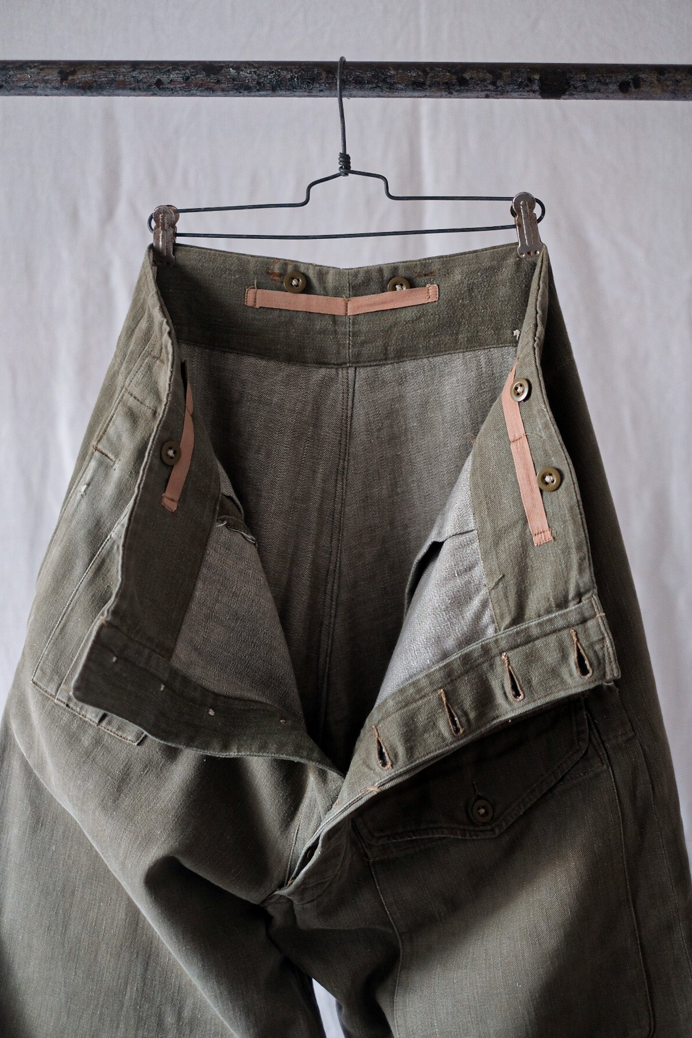 【~50's】British Army Green Denim Battledress Trousers