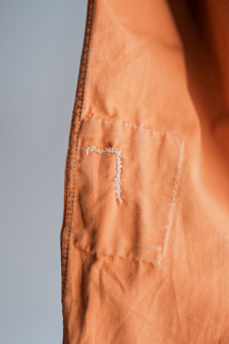 【~70's】Europe Vintage Orange Cotton Smock