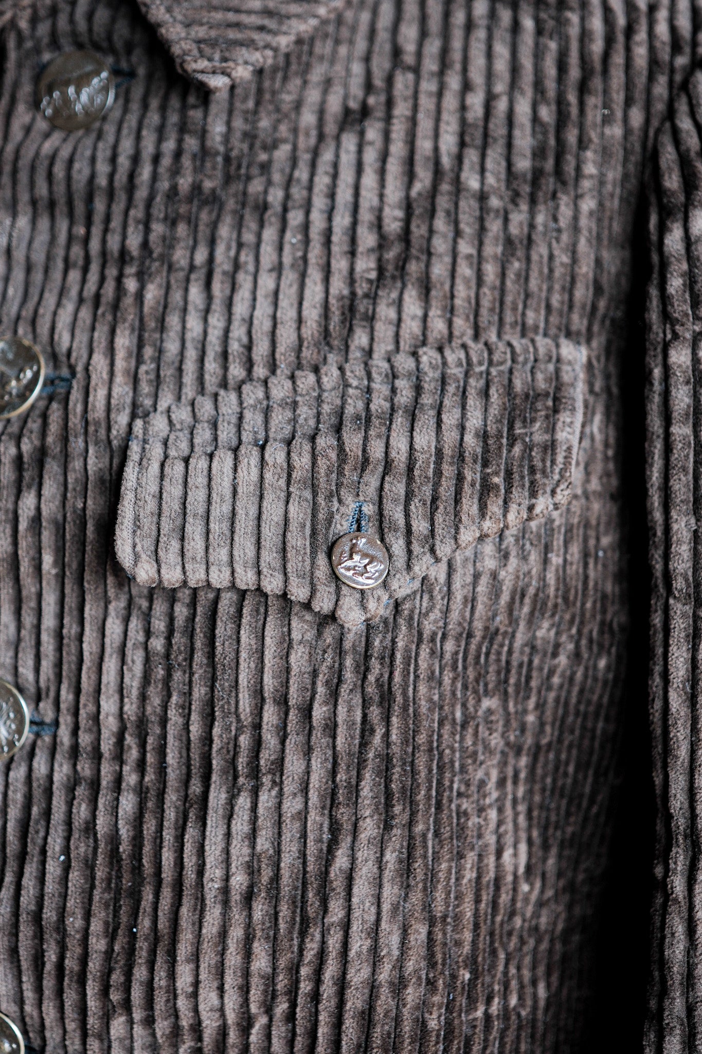 【~30's】French Vintage Brown Heavy Corduroy Hunting Jacket "Dead Stock"