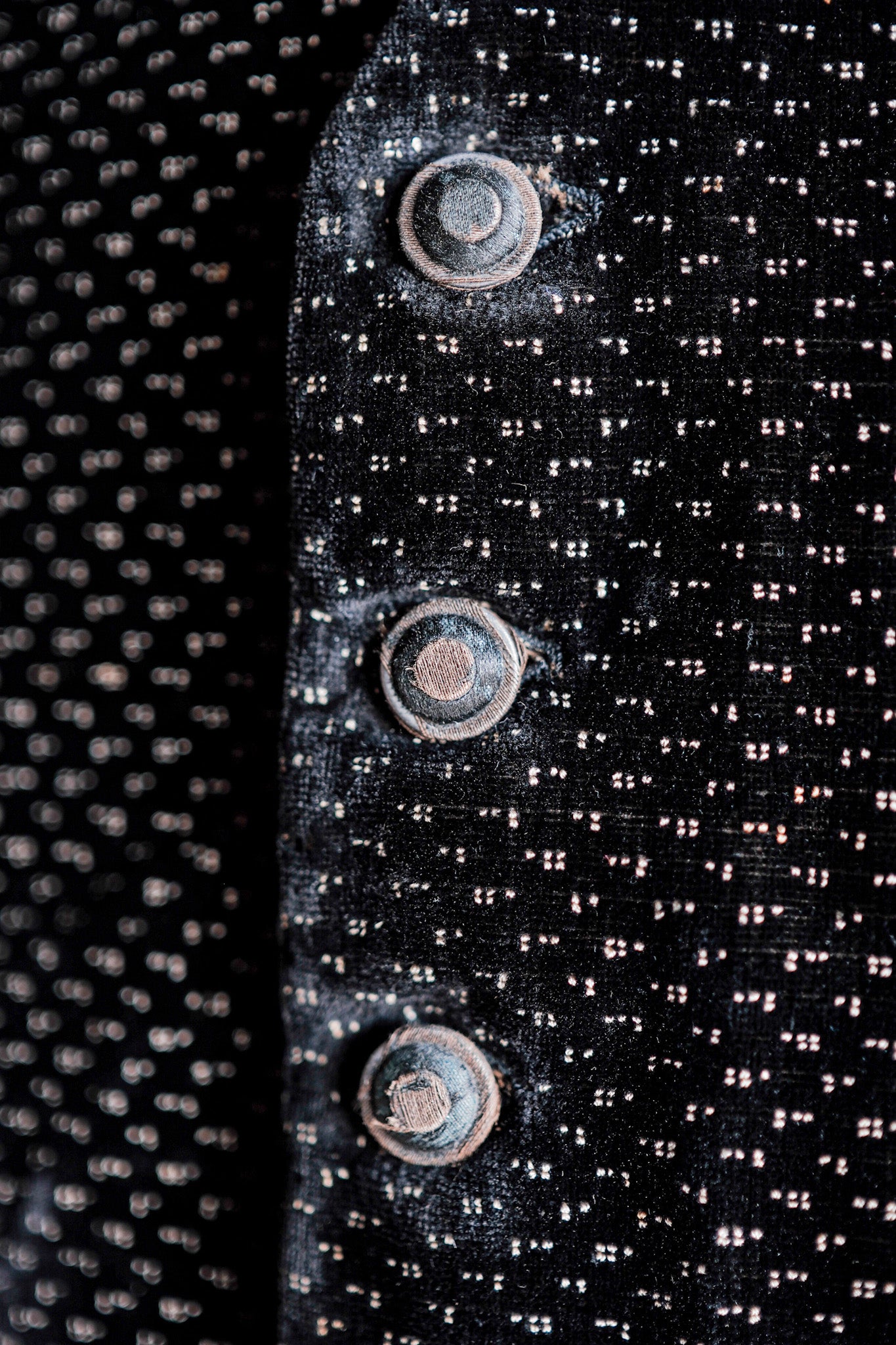 ［Late 19th C］French Antique Black Velvet Gilet