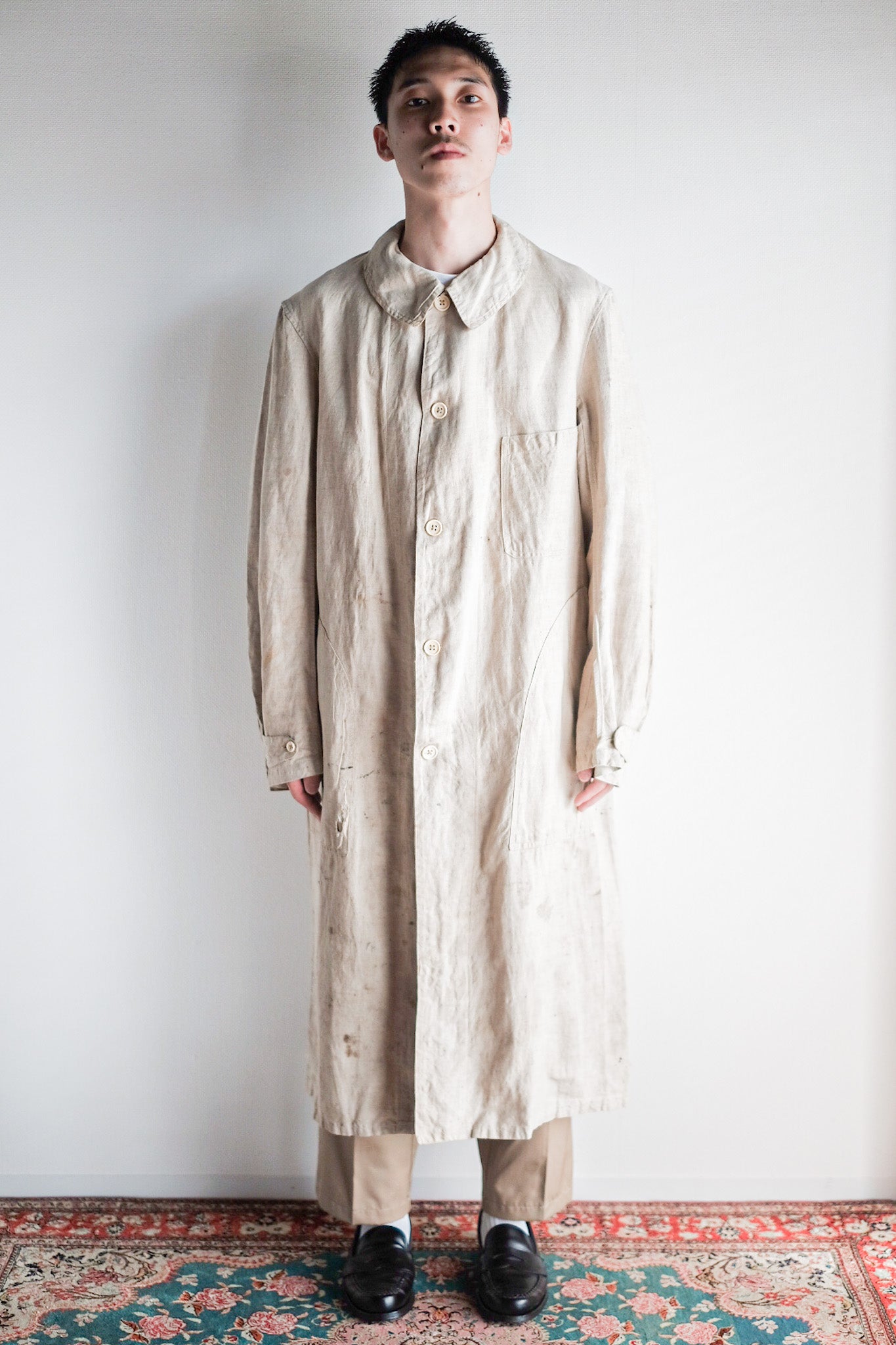 ［~30's］French Vintage Linen Work Coat