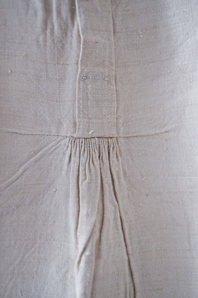 [ต้น 20 C] เสื้อเชิ้ตผ้าลินินโบราณฝรั่งเศส