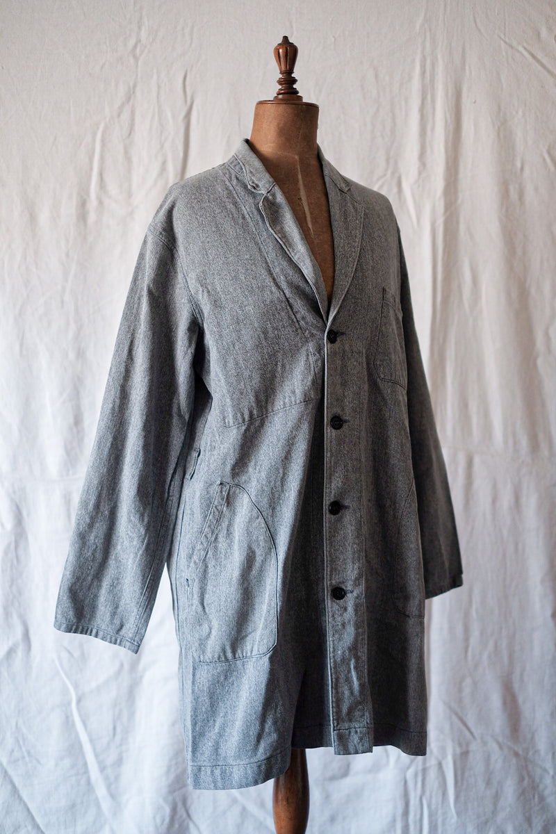 [~ 50's] French Vintage Black Chambray Atelier Coat "Adolphe Lafont"