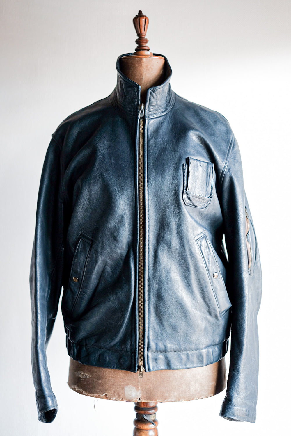 【~70's】French Air Force Pilot Leather Jacket