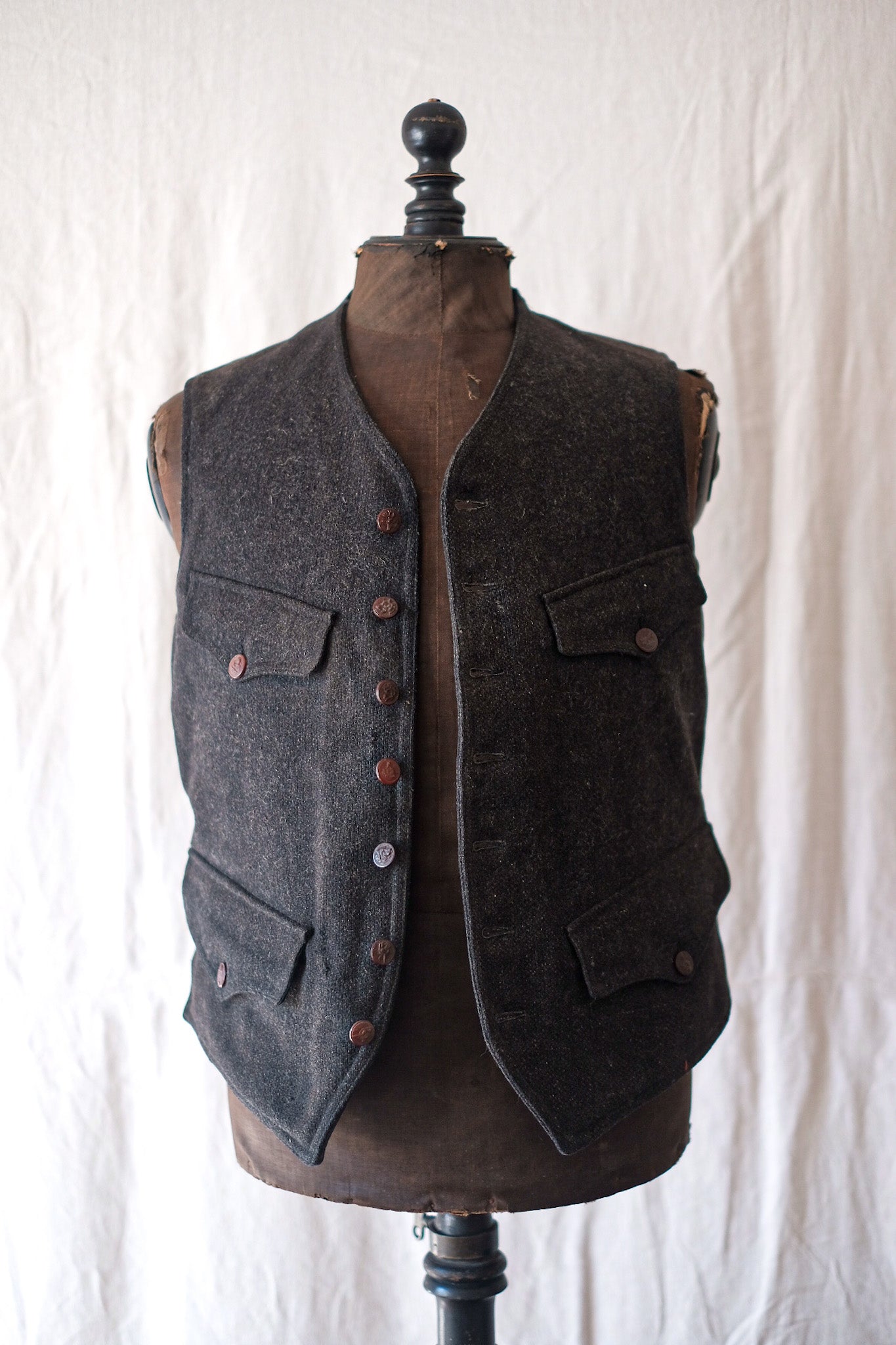 [~ 20's] French Vintage Wool Hunting Gilet