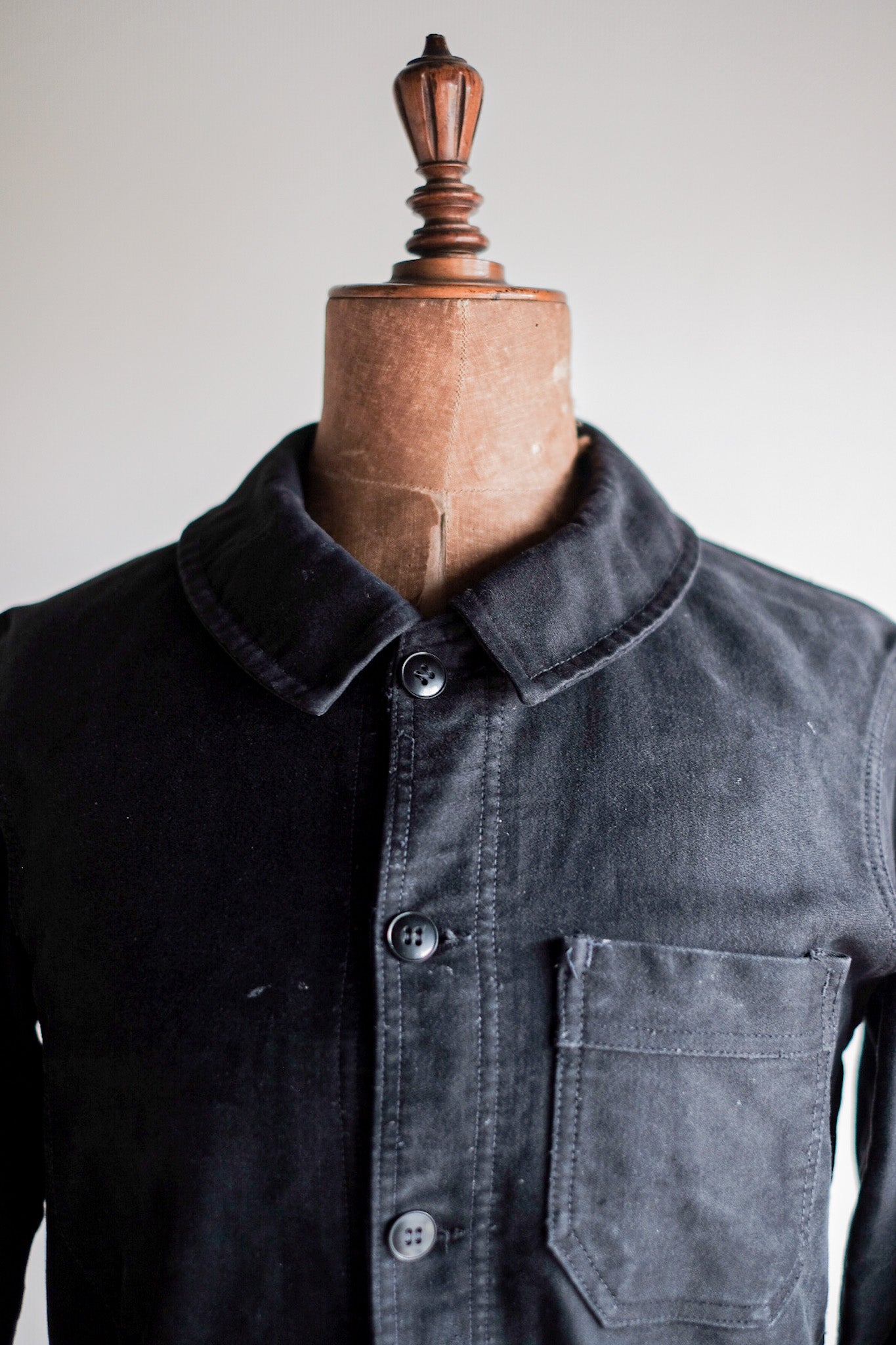［~60's］French Vintage Black Moleskin Work Jacket