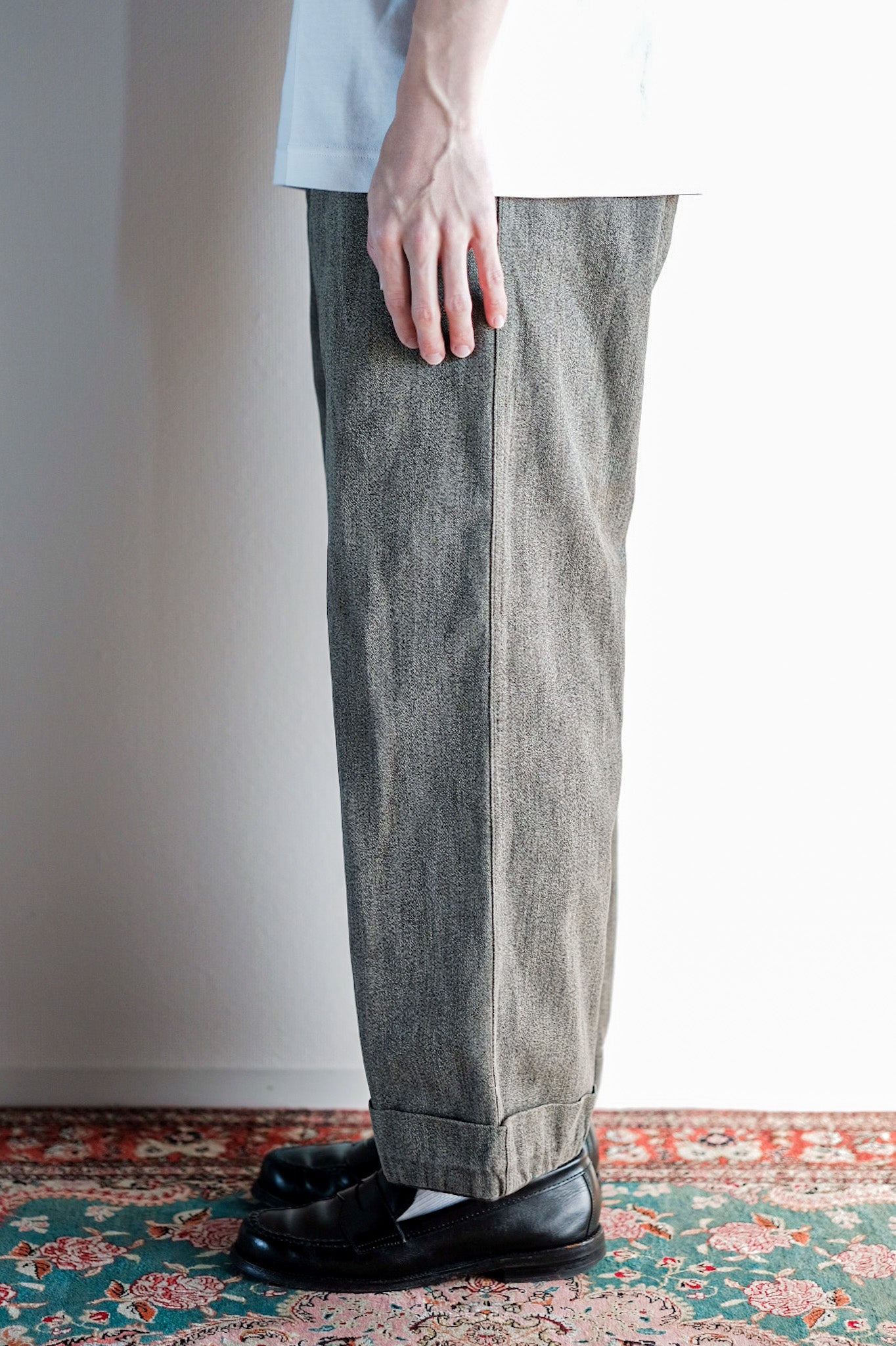 ［~40's］French Vintage Black Chambray Work Pants