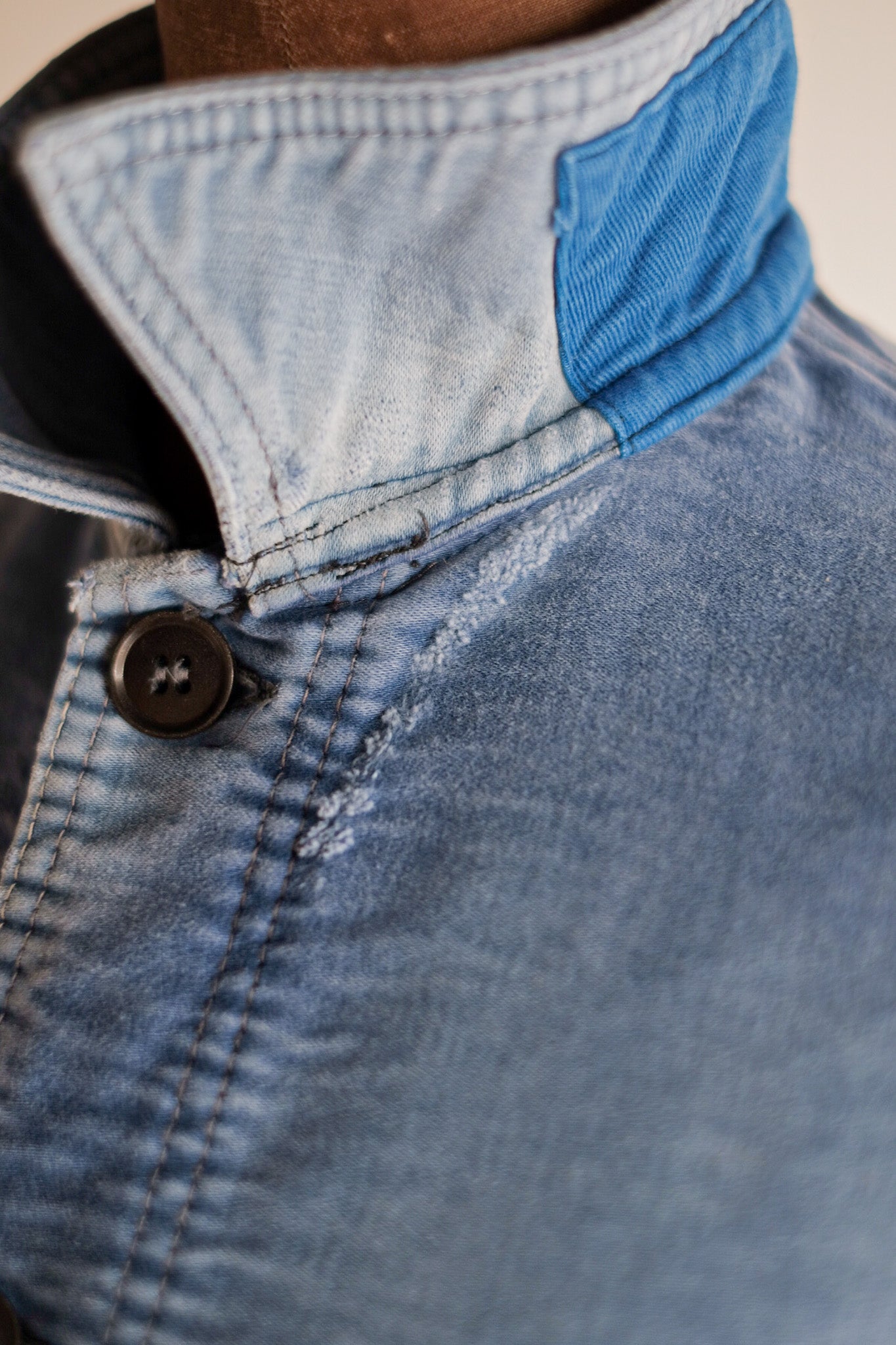 ［~50's］French Vintage Blue Moleskin Work Jacket "Le Mont St. Michel"