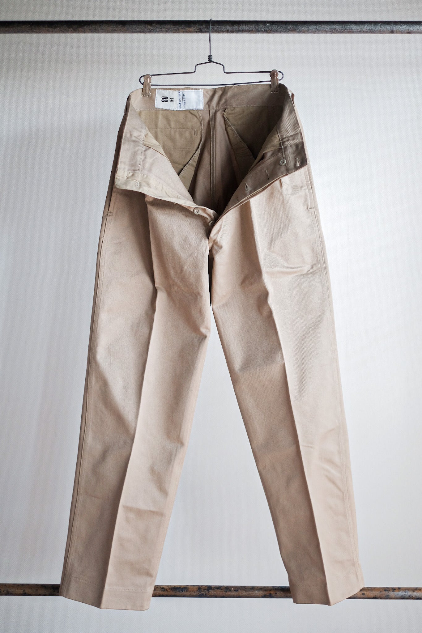 [~ 60's] French Army M52 CHINO TROUSERS SIZE.80M "Dead Stock"