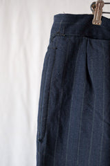 【~40's】French Vintage Navy Wool Striped Work Pant