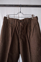 [~ 50's] กางเกงผ้าขนสัตว์สีน้ำตาลกองทัพบกฝรั่งเศส