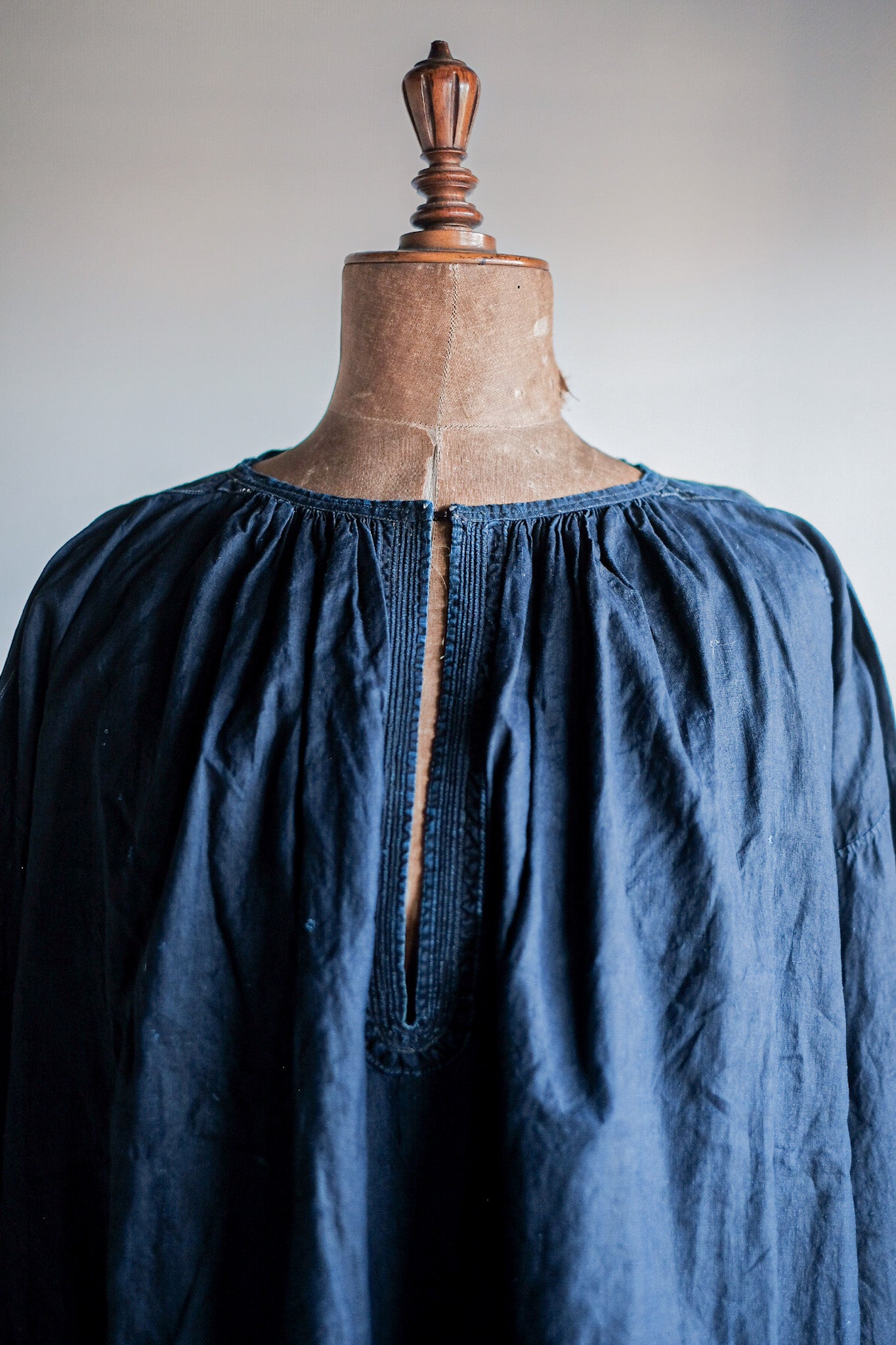 Early 20th C】French Antique Indigo Linen Smock 
