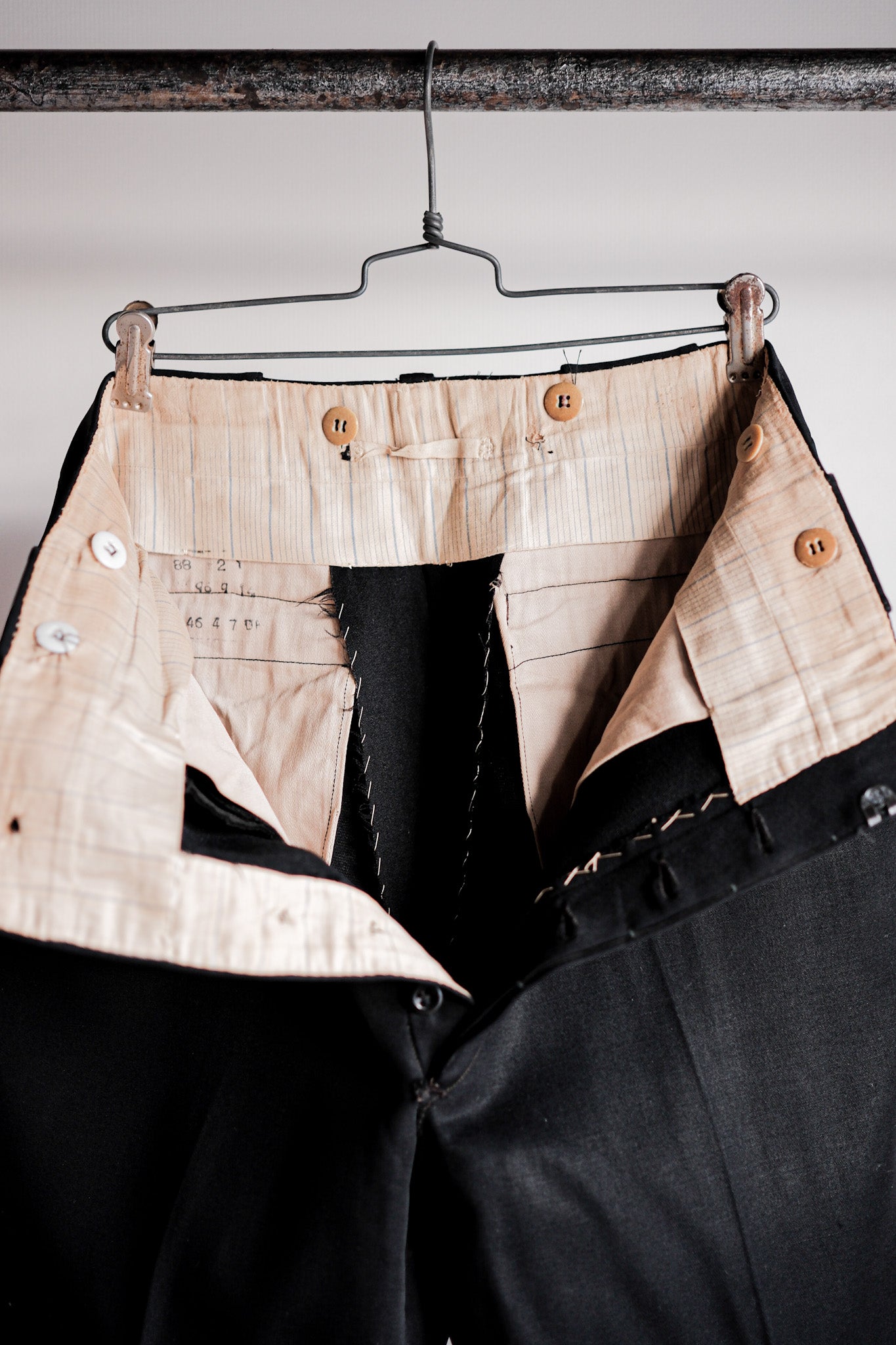 ［~40's］French Vintage Black Wool Trousers