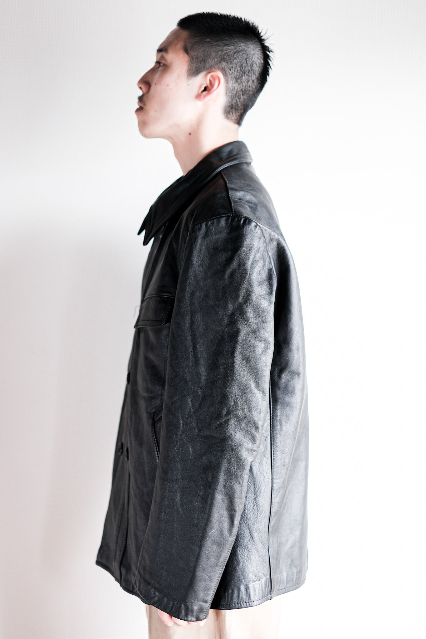 60's] French Vintage Le Corbusier Leather Work Jacket