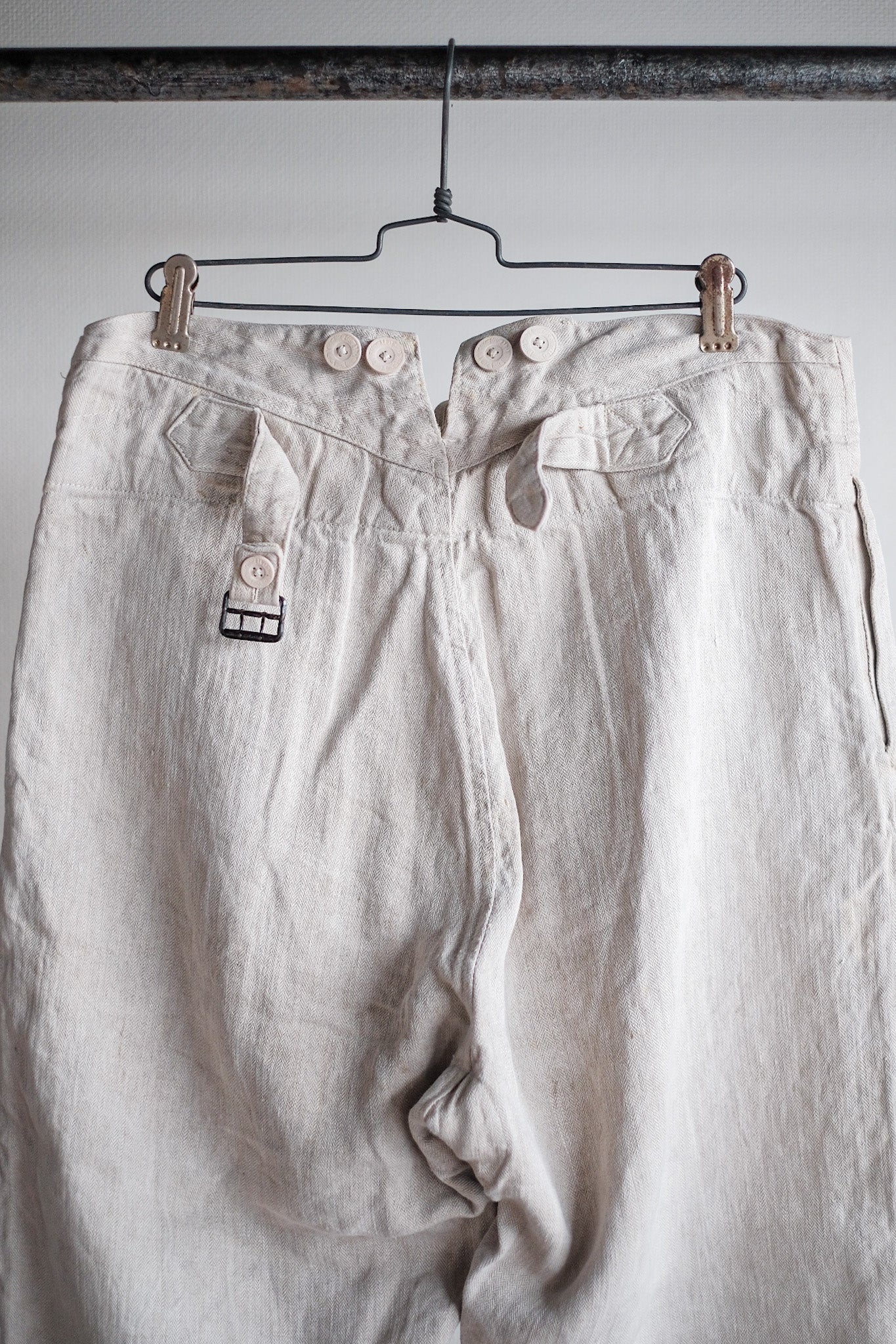 ［~40's］WW2 German Army Drillich HBT Linen Trousers