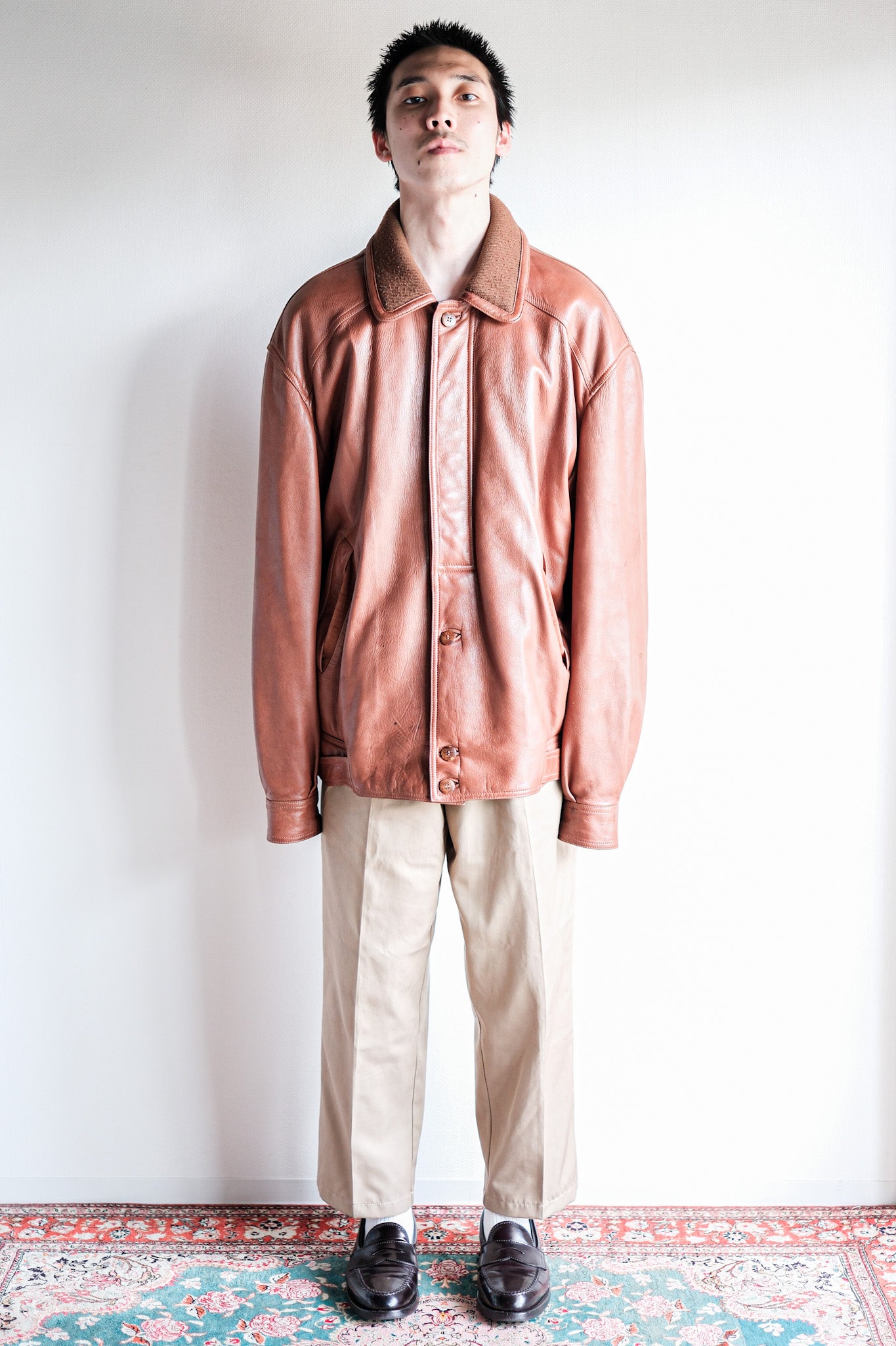 【~70’s】Old GUCCI Brown Leather Blouson Size.52