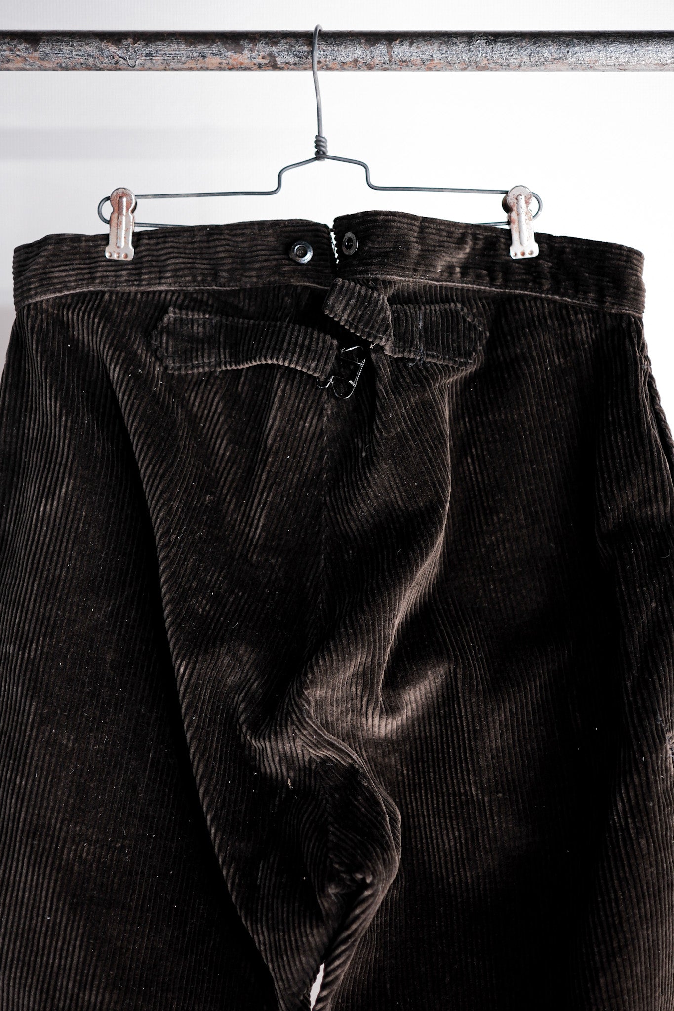 [~ 40's] Pantalon de travail en velours côtelé brun vintage "Adolphe Lafont"