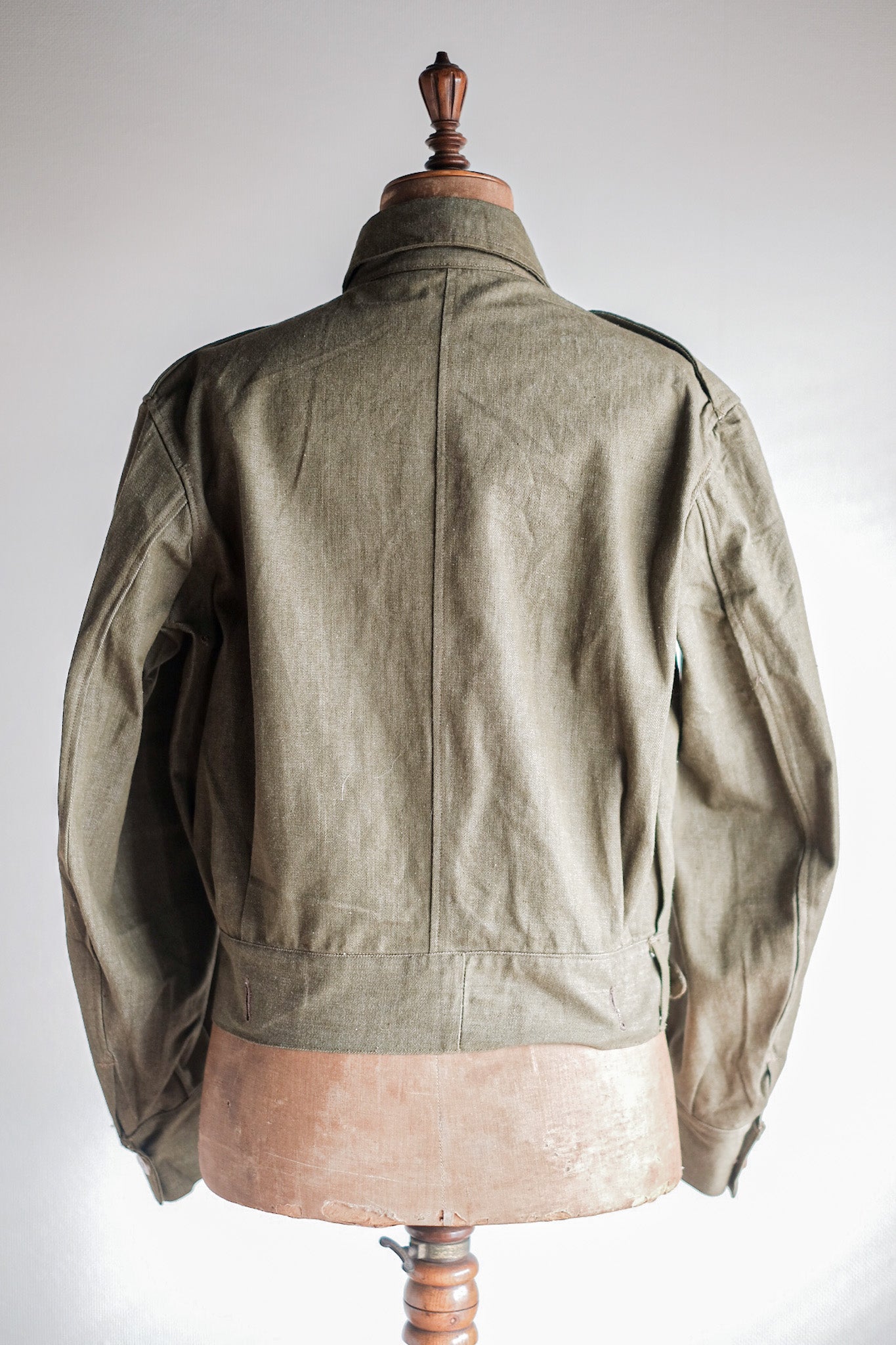 [~ 50's] British Army Green Denim Battle Dress Veste Taille.7 "MORT STOCK"