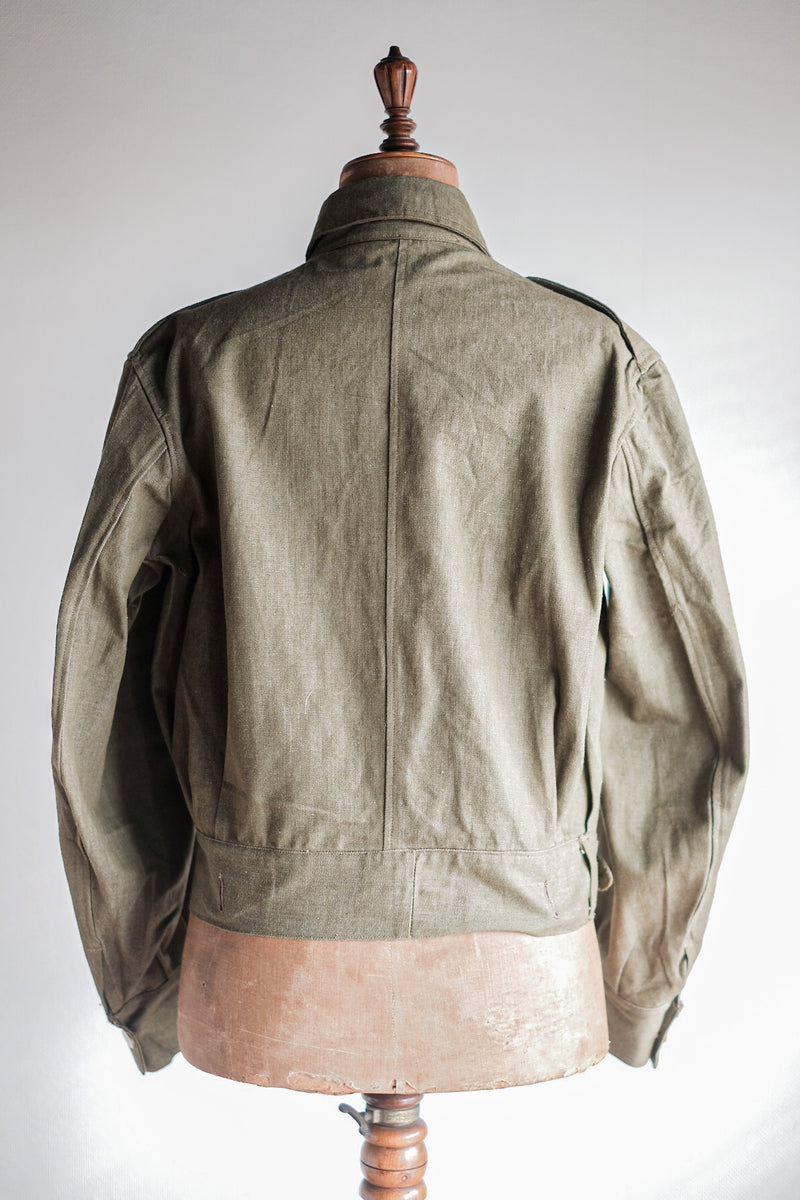 50's] BRITISH ARMY GREEN DENIM BATTLE DRESS JACKET SIZE.7 