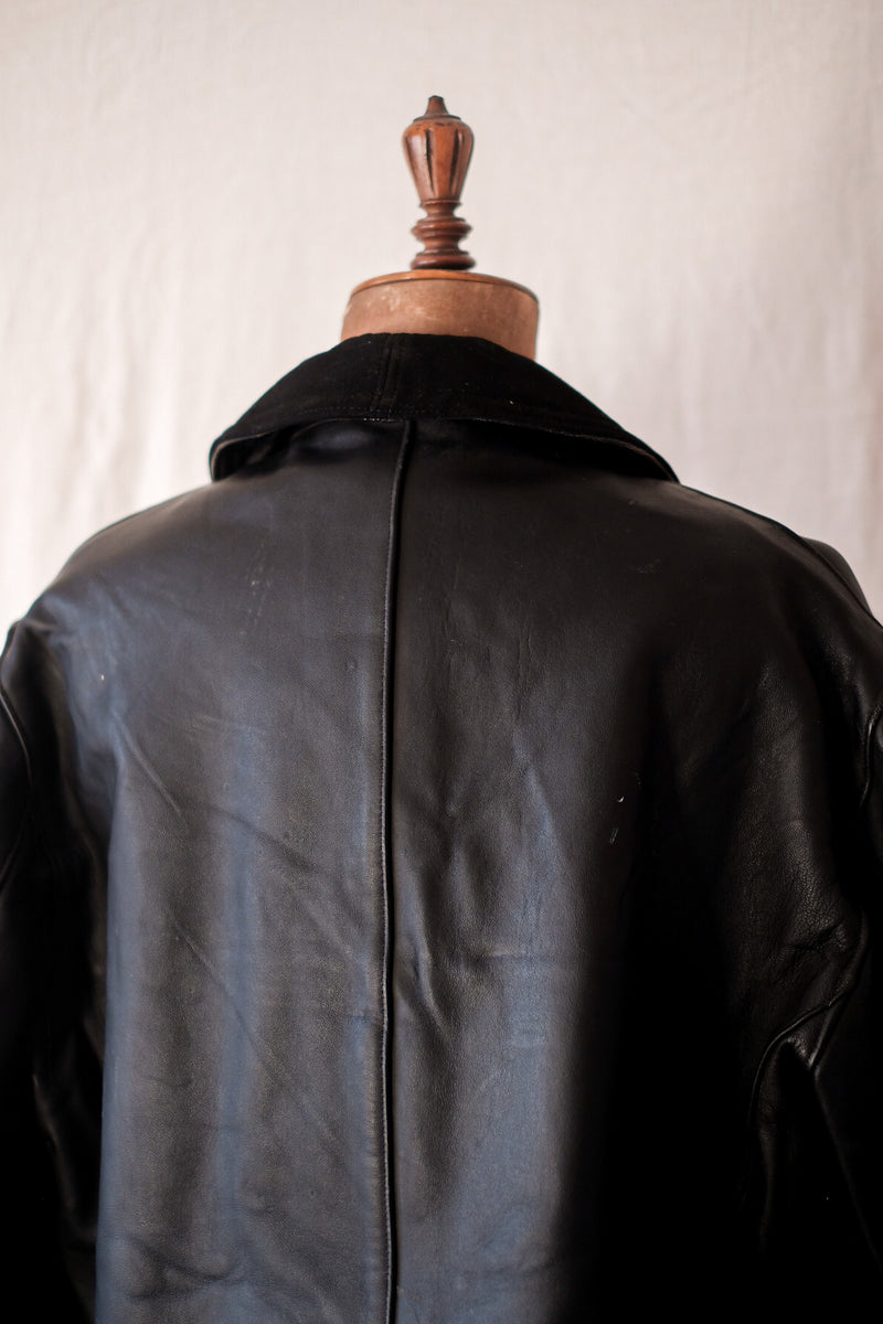 [~ 50's] แจ็คเก็ตหนัง LE Corbusier Vintage French Vintage "Collar Wool" "Dead Stock"