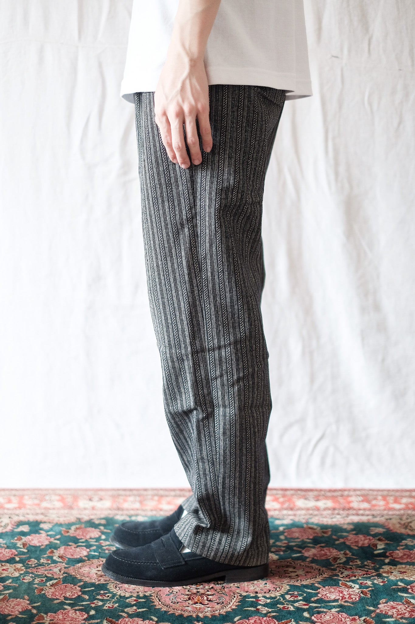 [~ 40's] French Vintage Wool Striped Work Pant