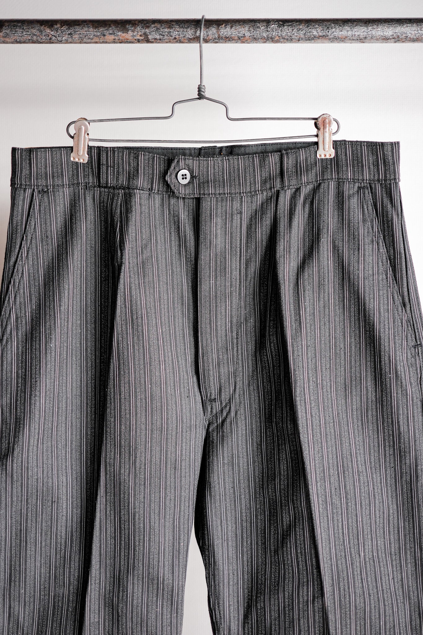 ［~50's］French Vintage Cotton Striped Work Pants "CREPIER" "Dead Stock"