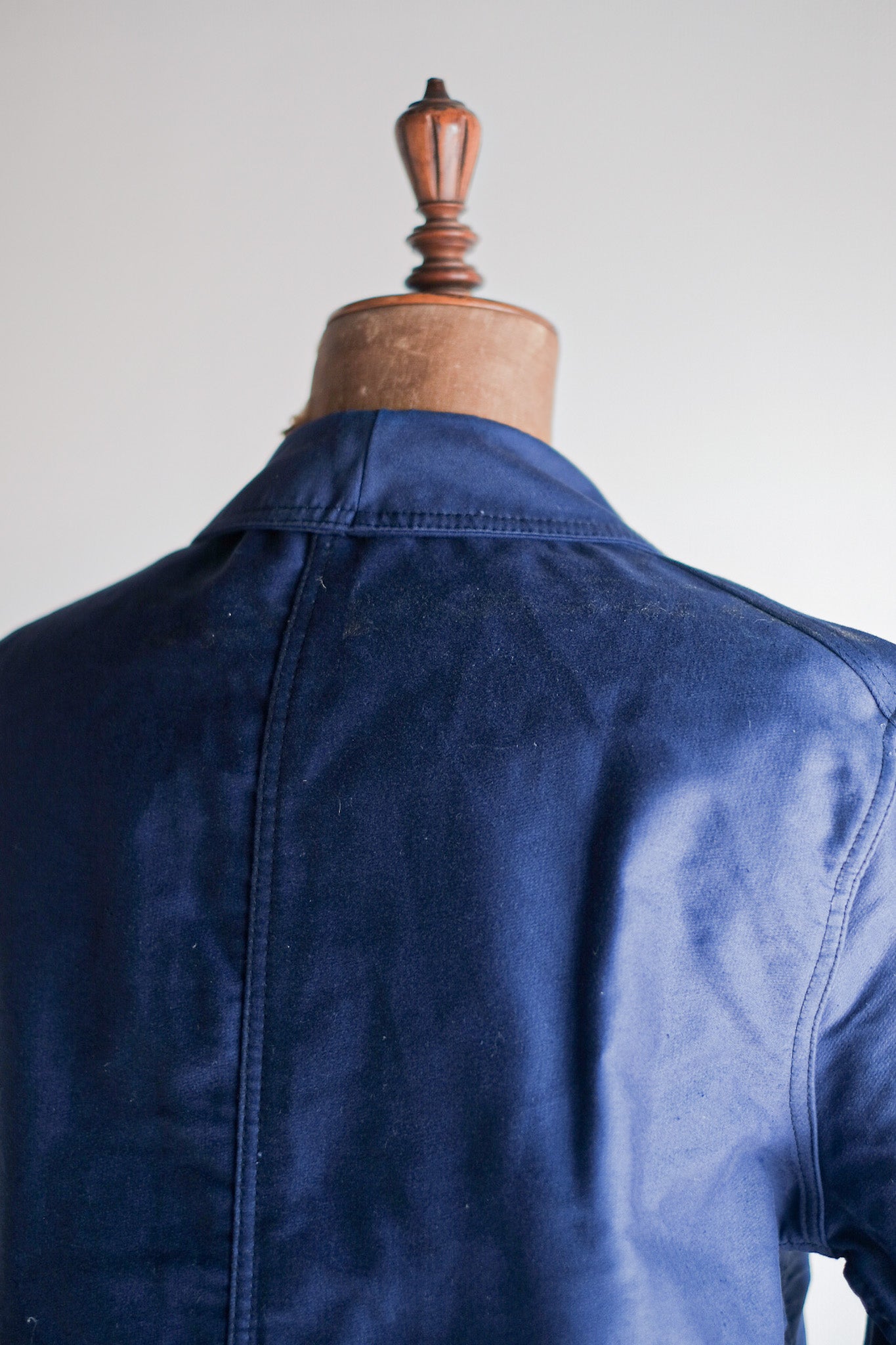 [~ 50's] French Vintage Blue Moleskin Work Jacket "Dead Stock"