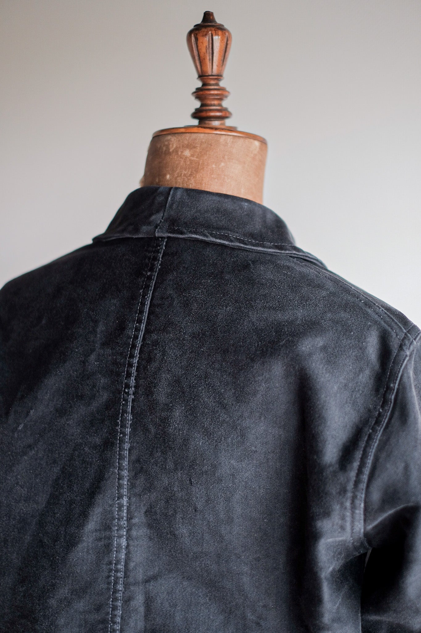 [~ 60's] French Vintage Black Moleskin Work Jacket