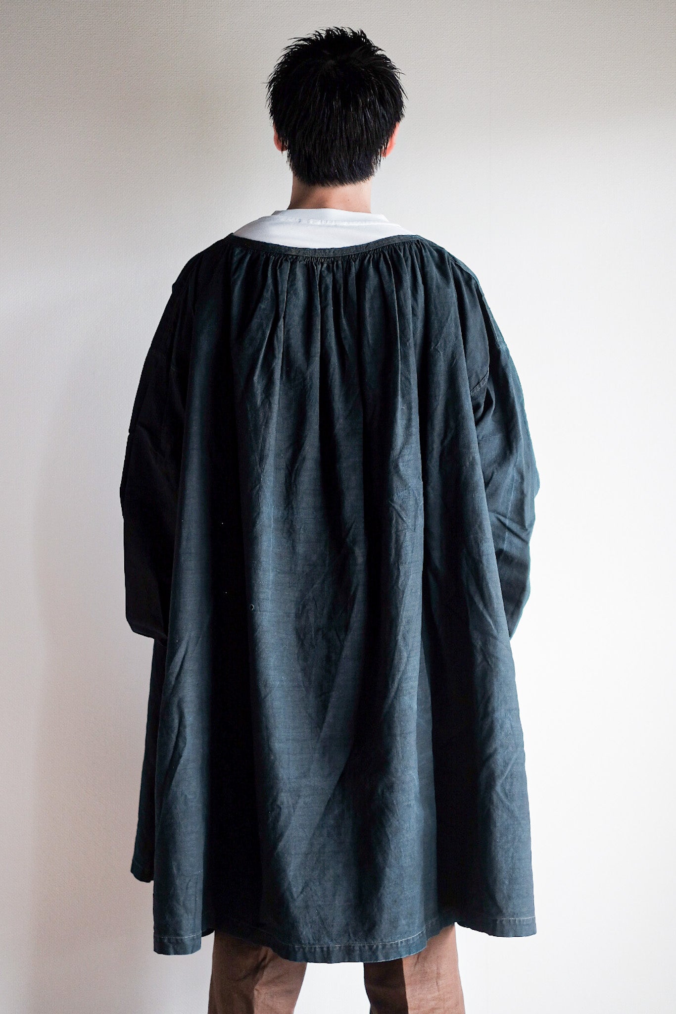 ［Early 20th C］French Antique Indigo Linen Smock "Biaude"