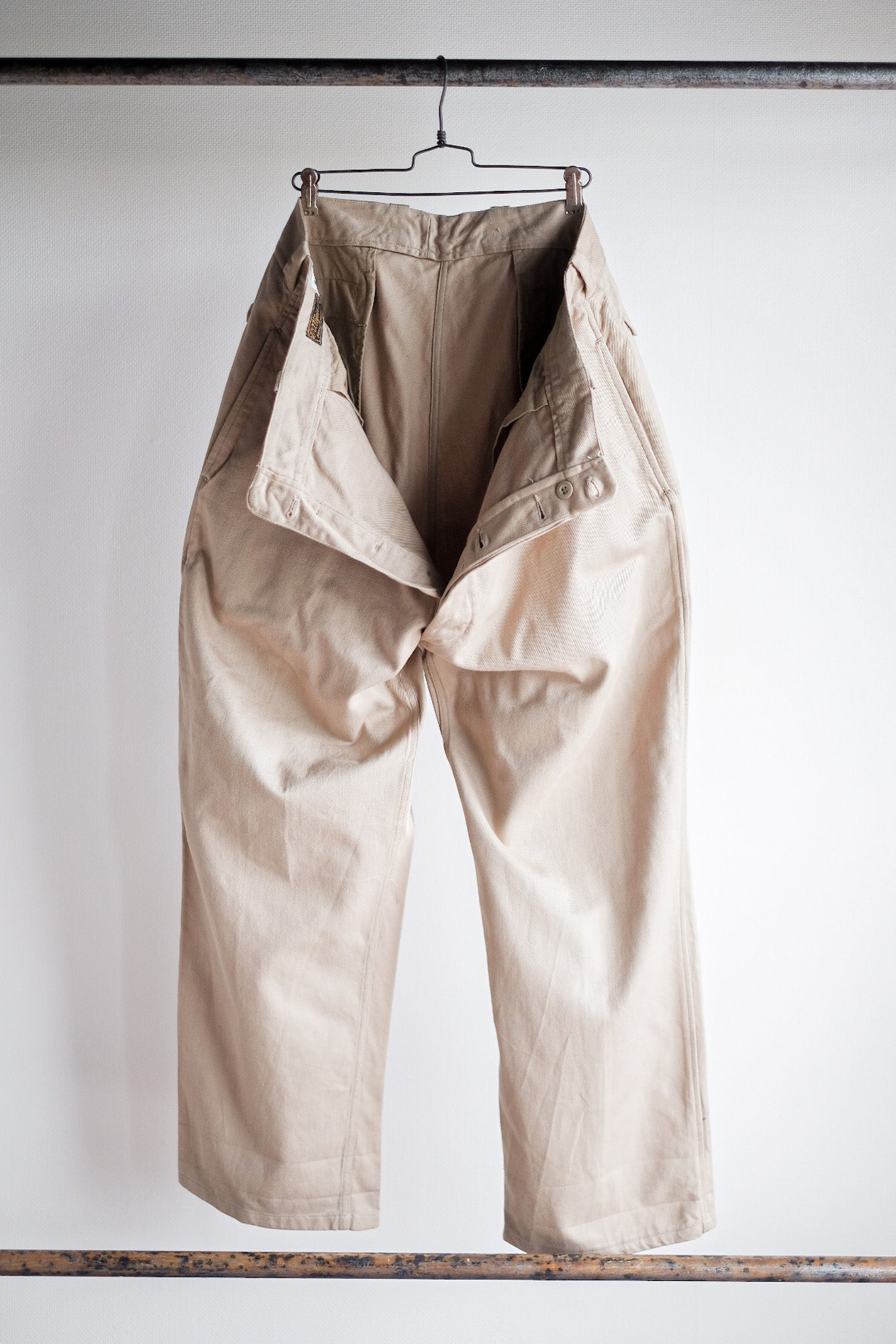 [〜60年代]法國陸軍M52 Chino褲子的大小。16“死股”