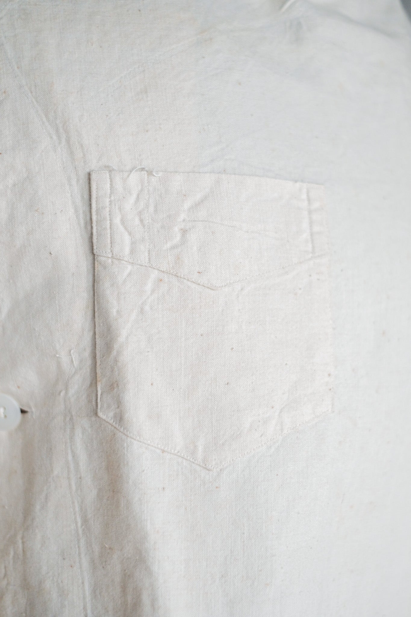 ［~50's］French Army Linen Jacket Hospital Military "Dead Stock"