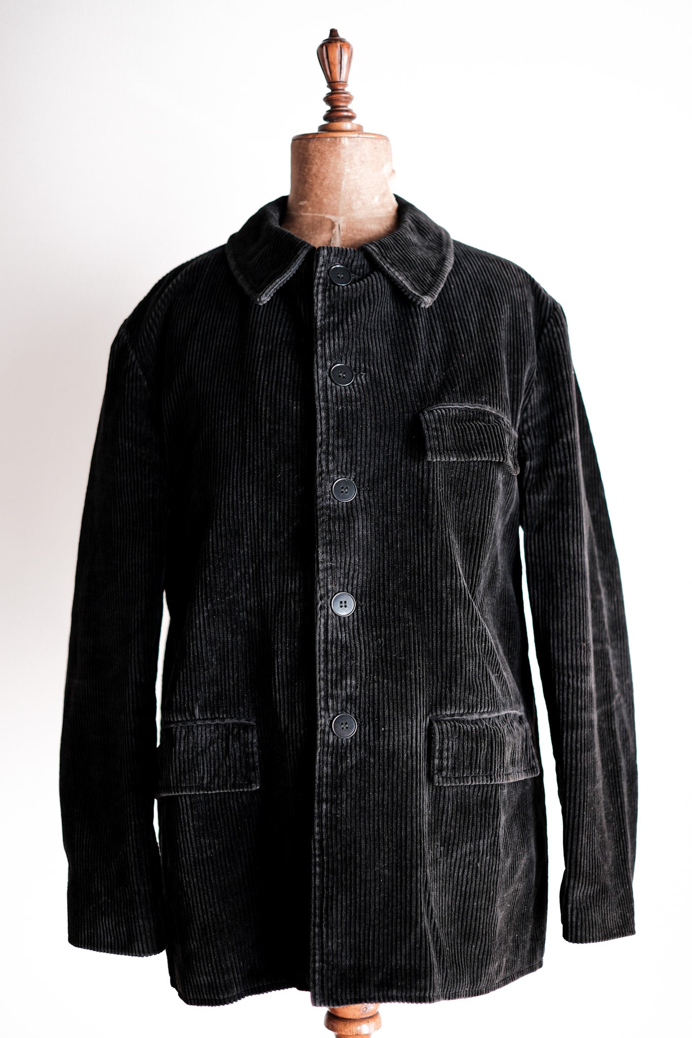 [〜60年代]法國復古黑色燈芯絨工作夾克“ Adolphe Lafont”