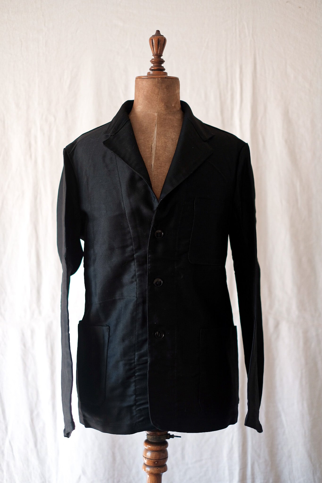 [〜50年代]法國復古黑色摩爾金翻領夾克“死庫存”
