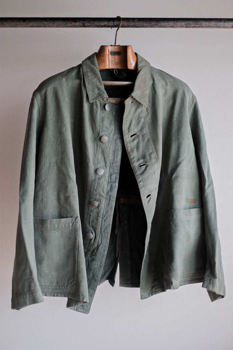 30's】WW2 German Army Drillich Green HBT Linen Jacket – VIEUX ET