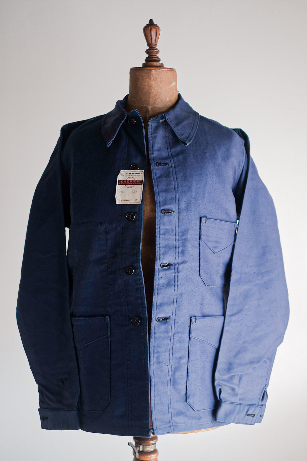 ［~40's］French Vintage Blue Moleskin Work Jacket "Dead Stock"