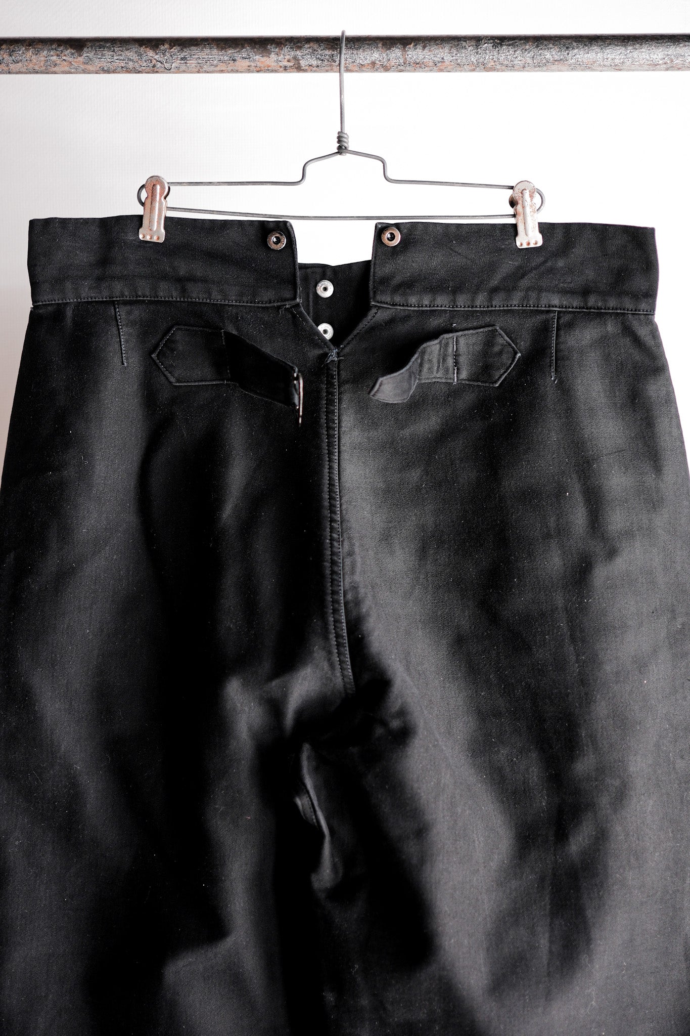 ［~50's］French Vintage Black Moleskin Work Pants "Adolphe Lafont"