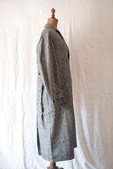 [~ 40's] ผ้าลินินวินเทจฝรั่งเศสแชมเบรย์ Atelier เสื้อโค้ท "Au Molinel" "Dead Stock"