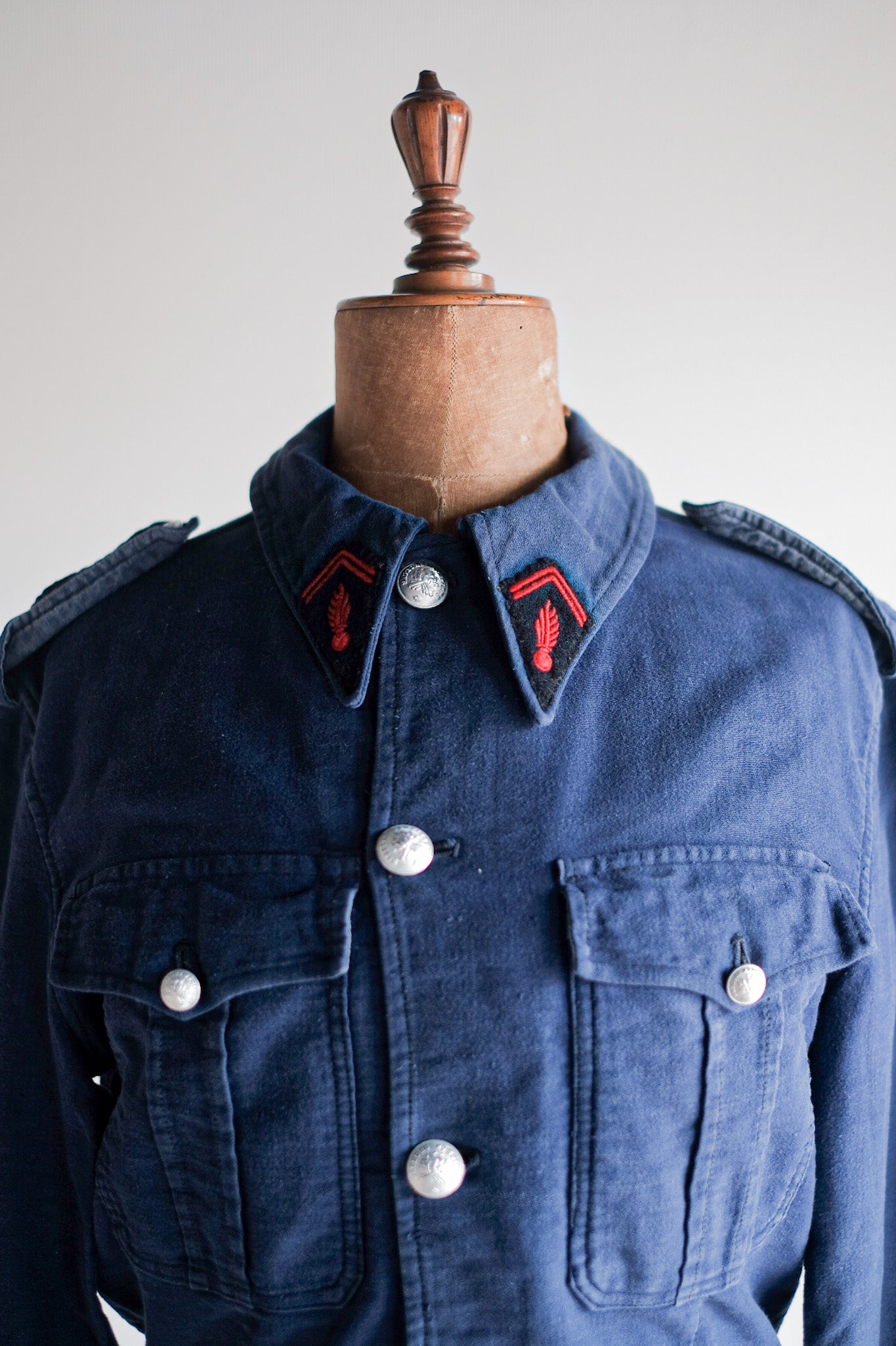 【~40's】French Vintage Blue Moleskin Fireman Jacket