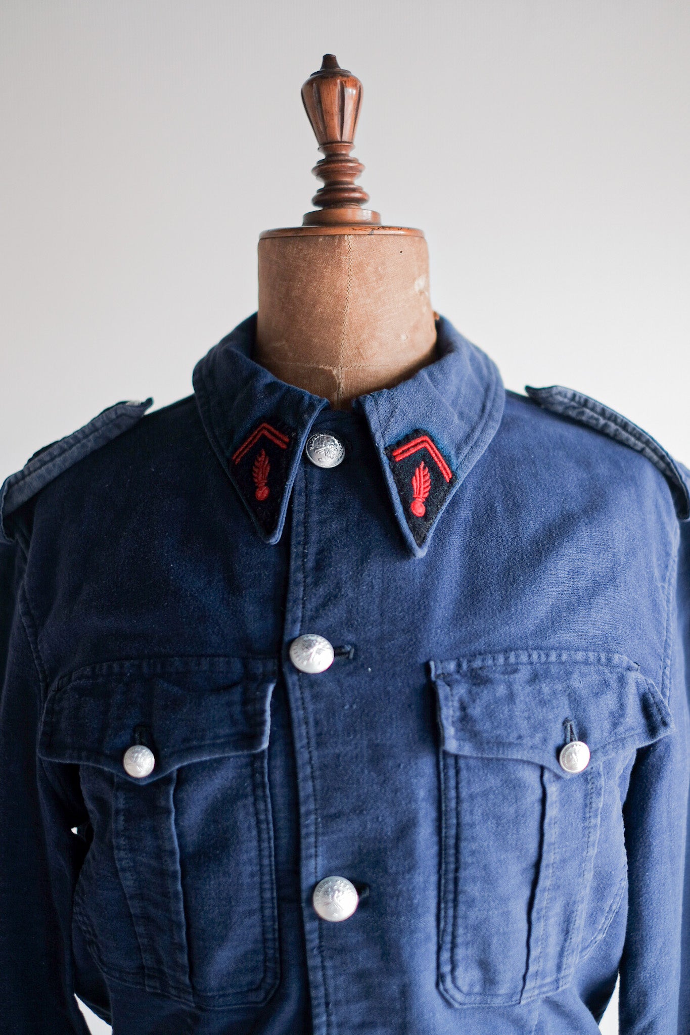 ［~40's］French Vintage Blue Moleskin Fireman Jacket
