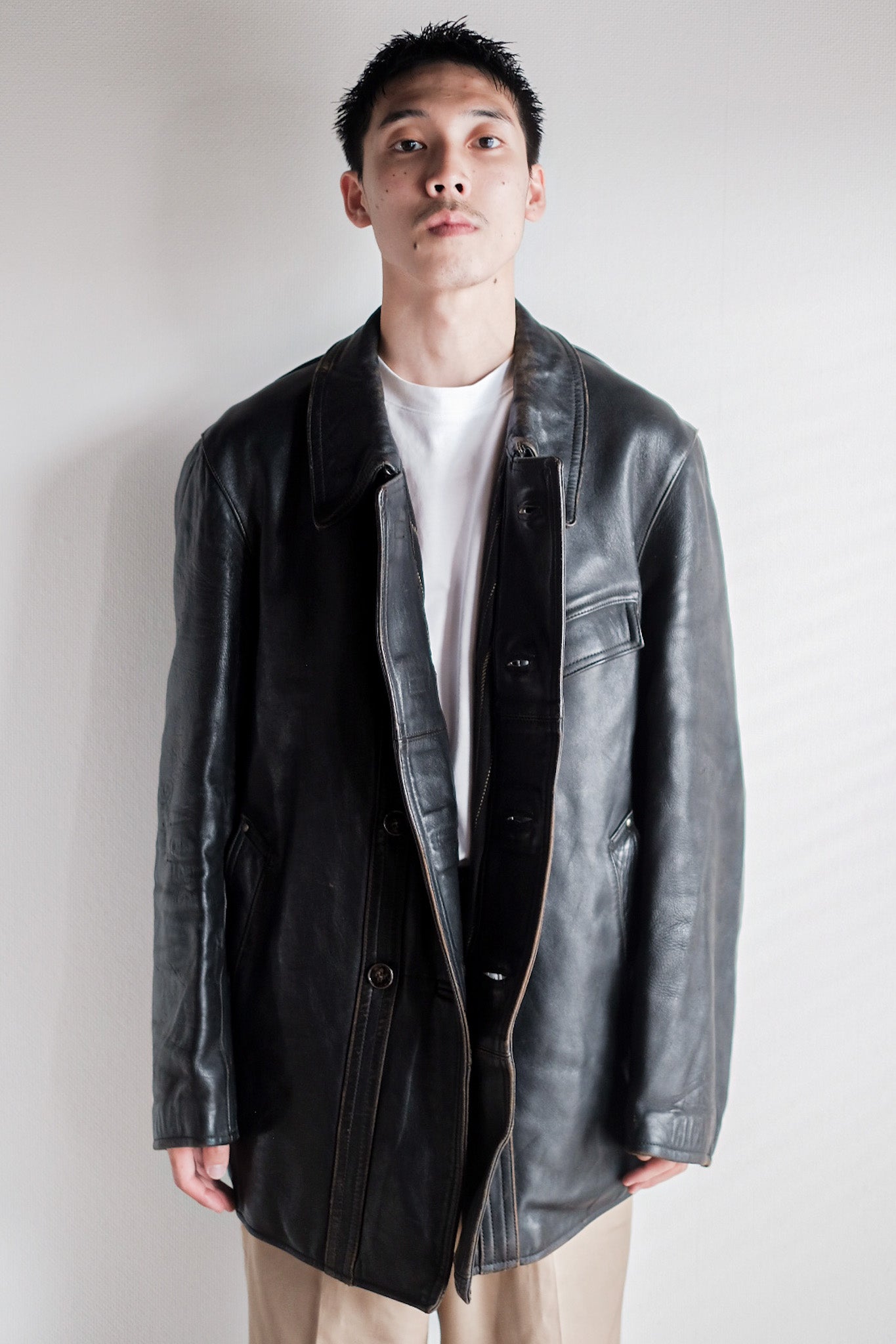 50's] French Vintage Le Corbusier Leather Work Jacket