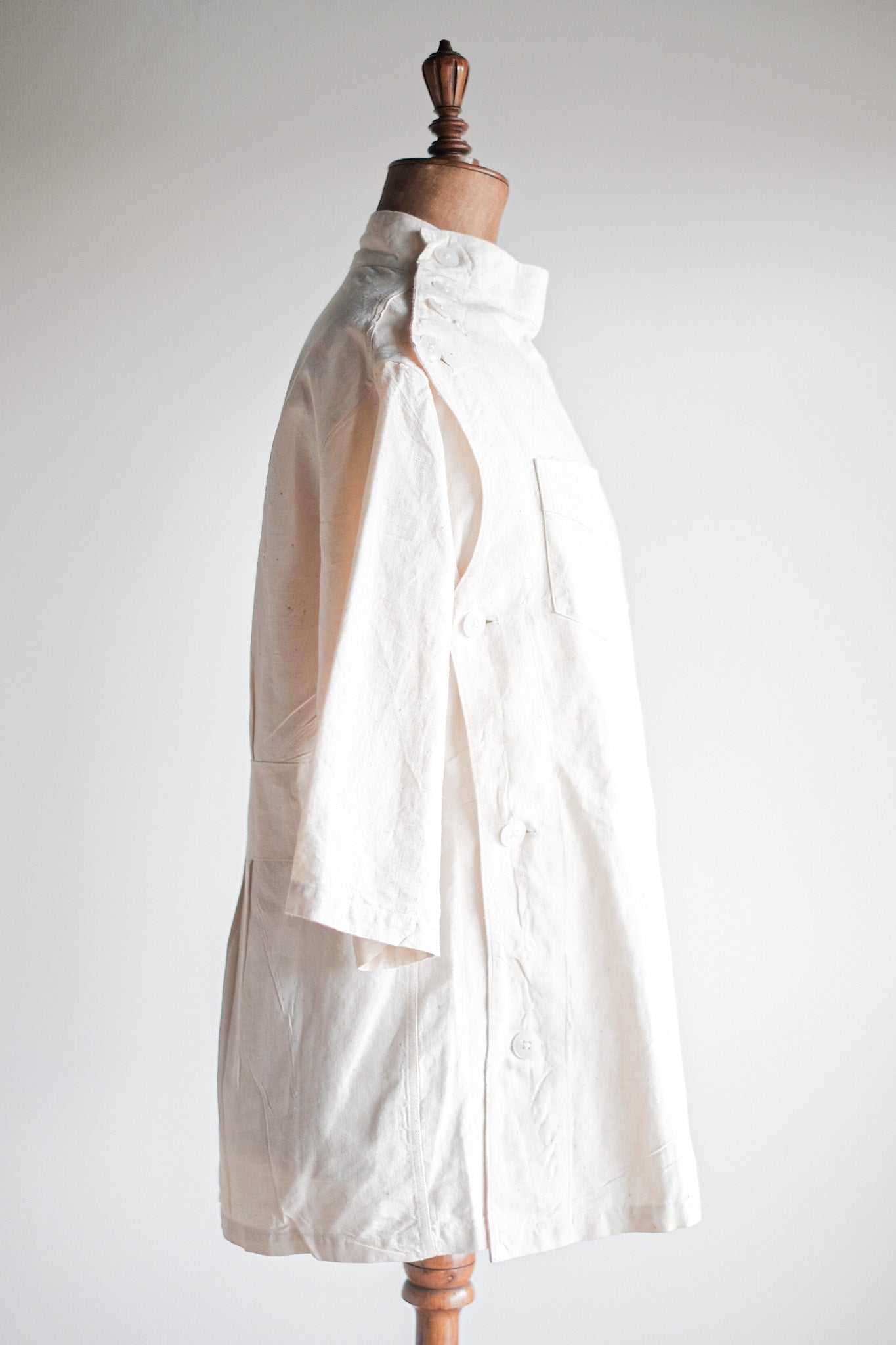 ［~50's］French Army Linen Jacket Hospital Military "Dead Stock"