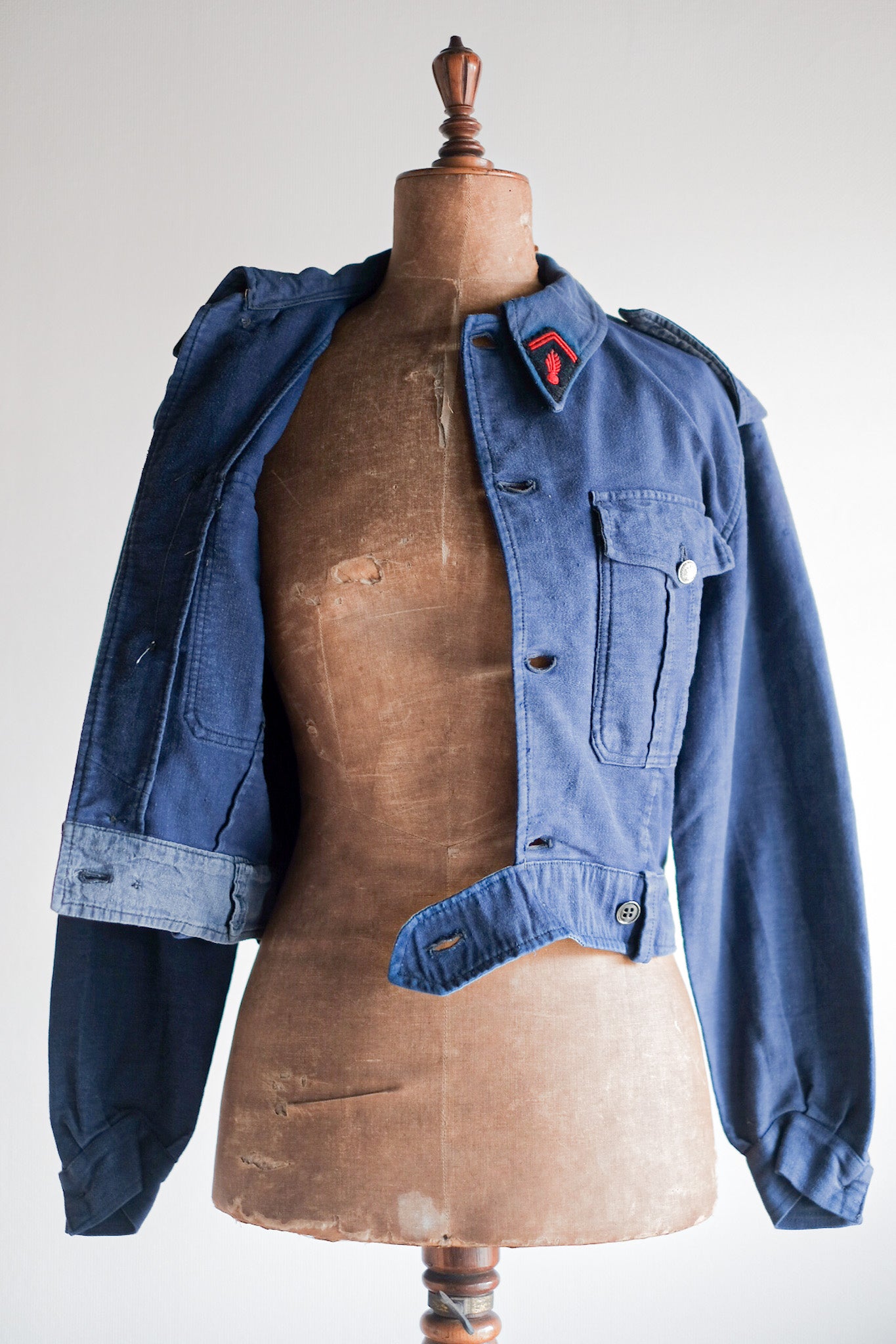 【~40's】French Vintage Blue Moleskin Fireman Jacket