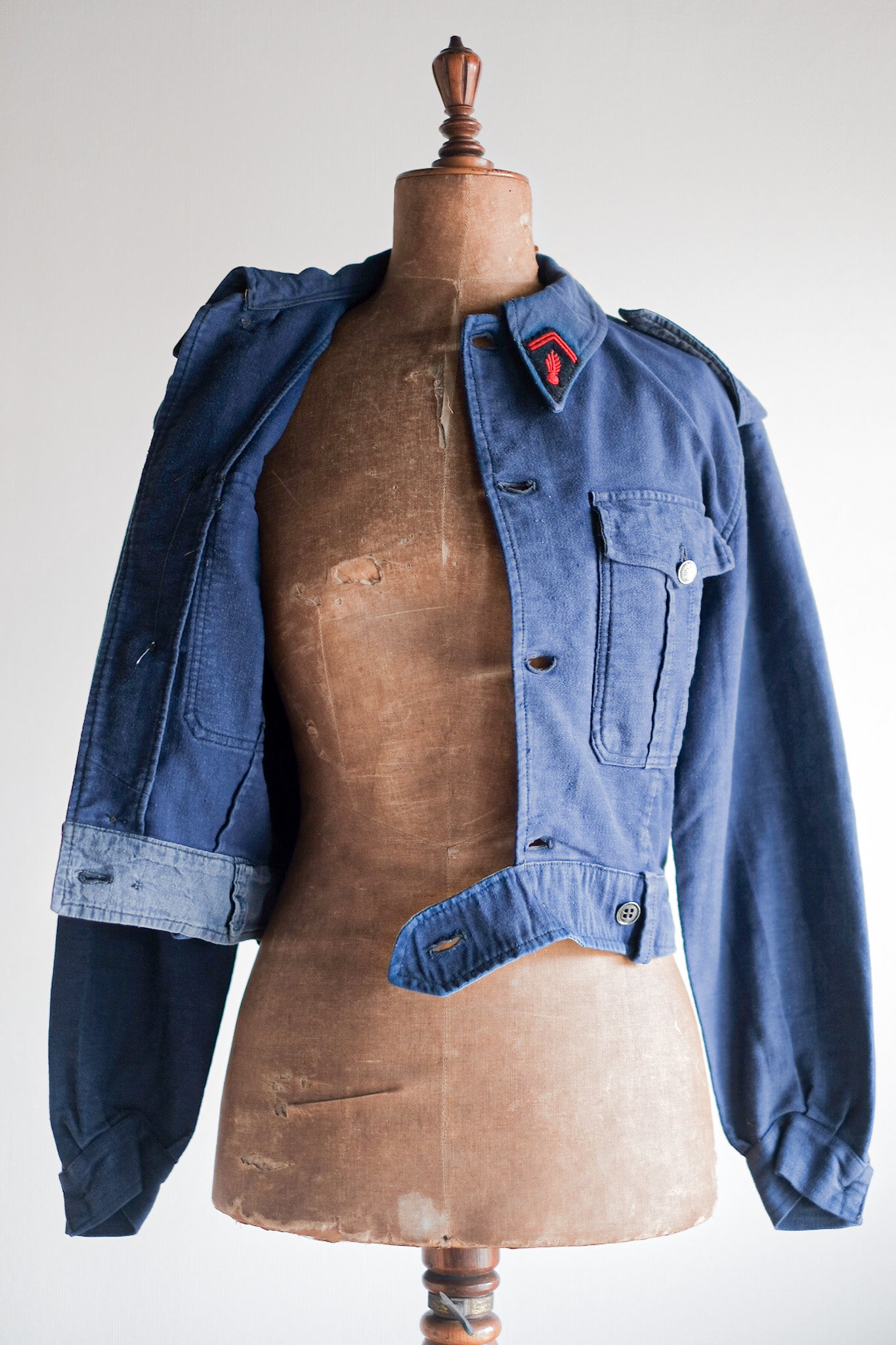 ［~40's］French Vintage Blue Moleskin Fireman Jacket