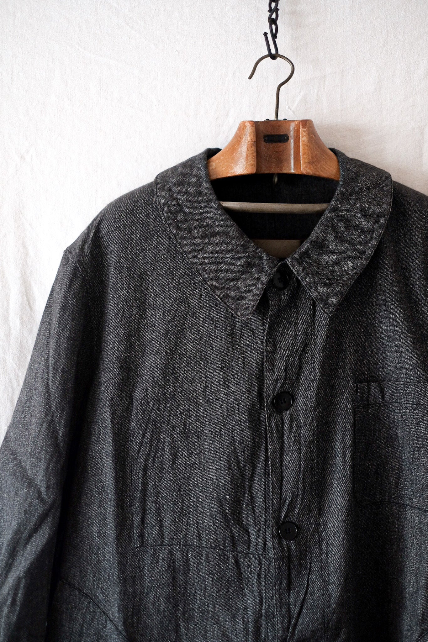 [〜30年代]法國復古黑木果塗料大衣